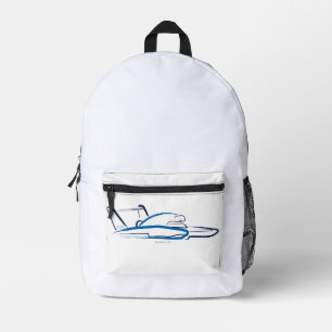 Tragflügelboot 01 Blau Bedruckter Rucksack