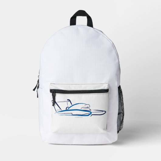 Tragflügelboot 01 Blau Bedruckter Rucksack (Vorderseite)