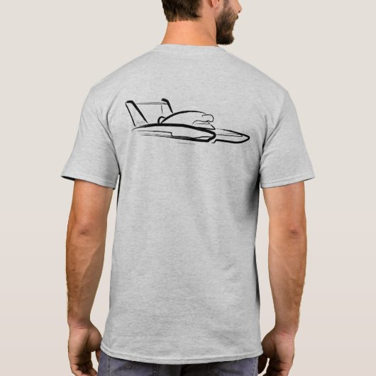 Tragflügelboot 01 Grau Rückseite T-Shirt (Rückseite)