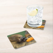 Trägheit mit Kürbis Rechteckiger Pappuntersetzer (Vor Ort)