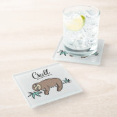 Trägheit sagt Schauer Glasuntersetzer (Schrägansicht)