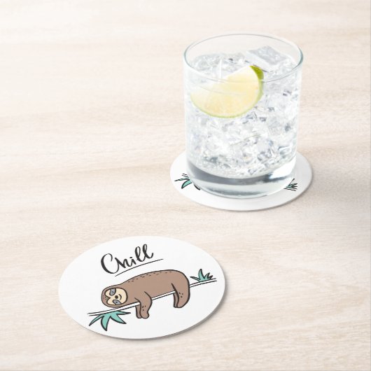 Trägheit sagt Schauer Runder Pappuntersetzer (Vor Ort)