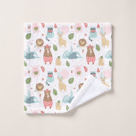 Trägheit u. Freund-Muster Badhandtuch Set (Waschlappen)