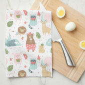 Trägheit u. Freund-Muster Geschirrtuch (Viertel Falte)