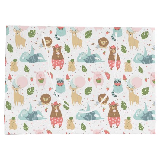 Trägheit u. Freund-Muster Große Geschenktüte (Rückseite)