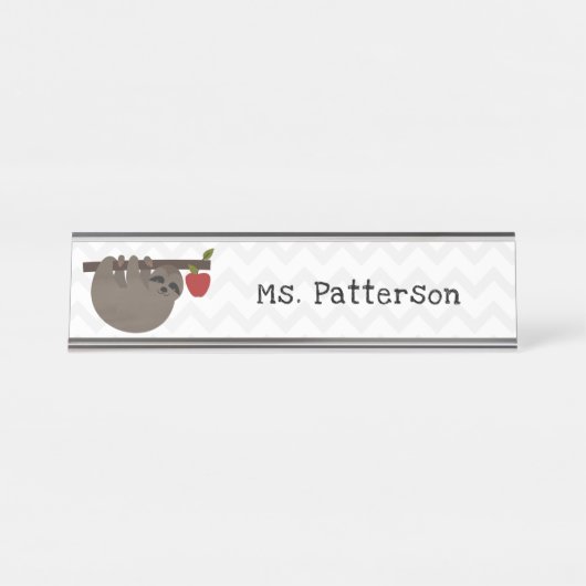 Trägheits-Apfelbaum-Lehrer-Nummernschild Schreibtischnamensplakette (Vorderseite )