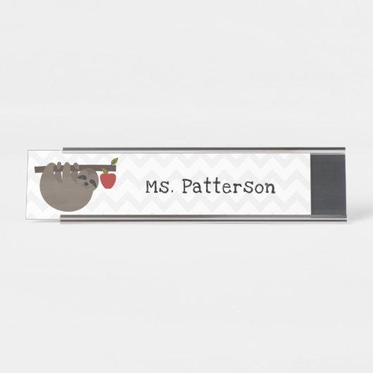 Trägheits-Apfelbaum-Lehrer-Nummernschild Schreibtischnamensplakette (Vorderseite )