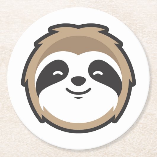 Trägheits-Maskottchen Runder Pappuntersetzer (Vorderseite)