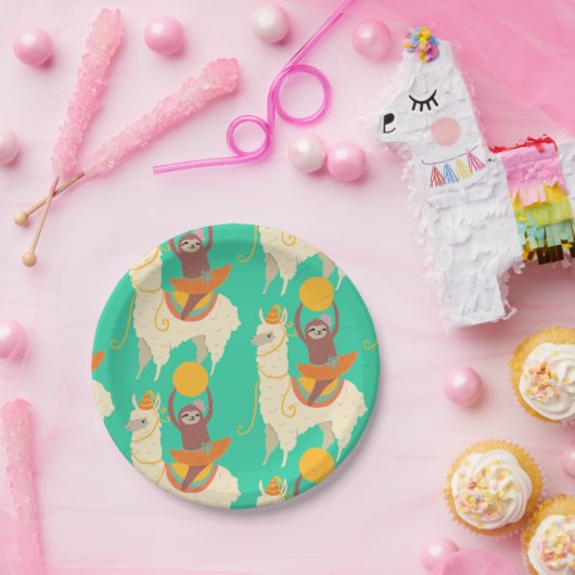 Trägheits-Reitlama-Geburtstag Pappteller (Party)