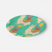 Trägheits-Reitlama-Geburtstag Pappteller (Schrägansicht)