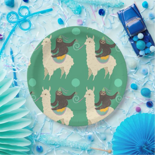 Trägheits-Reitlama-Geburtstag Pappteller (Party)