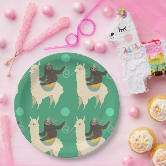 Trägheits-Reitlama-Geburtstag Pappteller (Party)