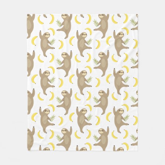 Trägheits-u. Bananen-Muster Fleecedecke (Vorderseite)