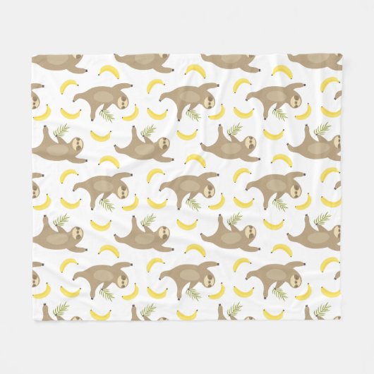 Trägheits-u. Bananen-Muster Fleecedecke (Vorderseite (Horizontal))