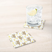 Trägheits-u. Bananen-Muster Rechteckiger Pappuntersetzer (Vor Ort)