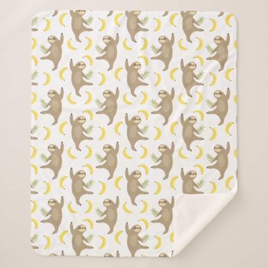 Trägheits-u. Bananen-Muster Sherpadecke (Vorderseite)