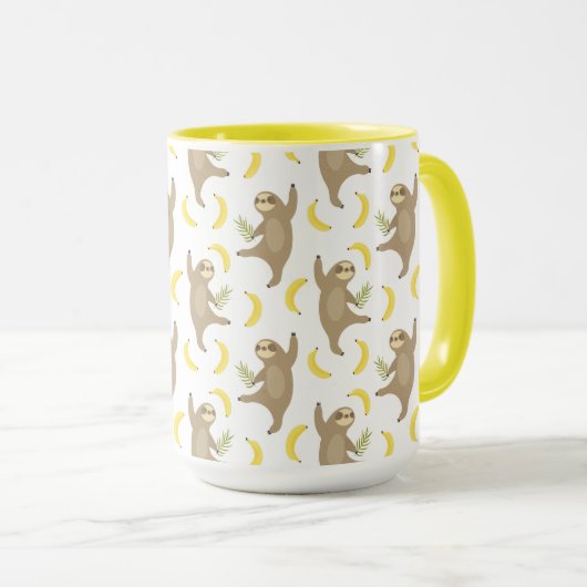 Trägheits-u. Bananen-Muster Tasse (VorderseiteRechts)