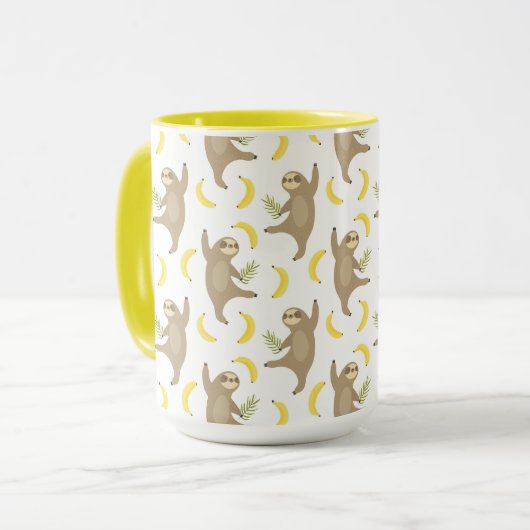 Trägheits-u. Bananen-Muster Tasse (Vorderseite Links)