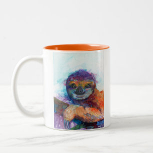 Trägheitslächeln - Aquarell Zweifarbige Tasse