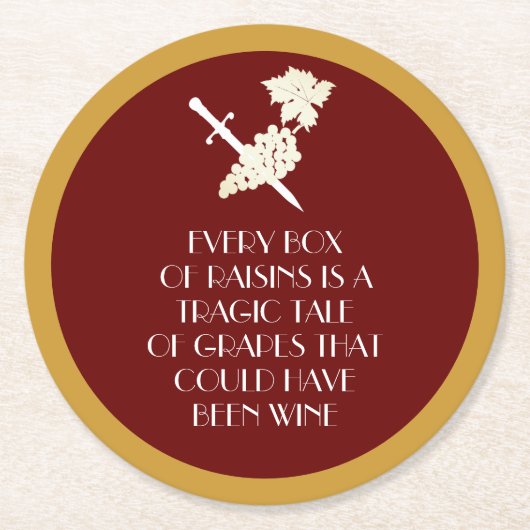 Tragische Geschichte Runder Pappuntersetzer (Vorderseite)