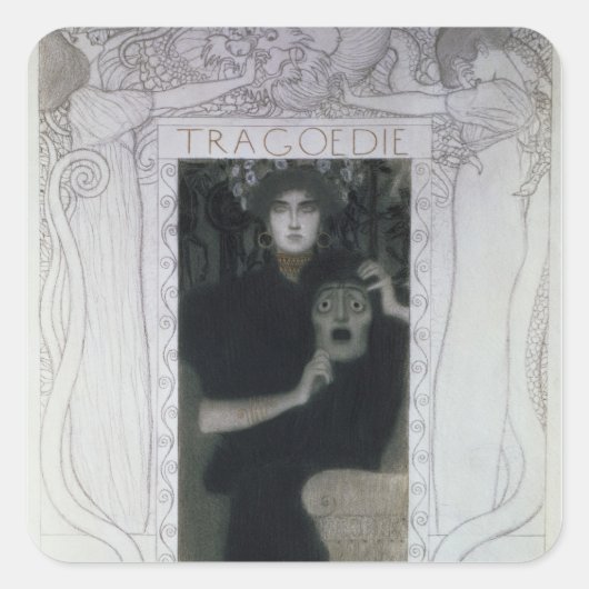 Tragödie, 1897 quadratischer aufkleber (Vorderseite)