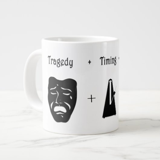 Tragödie + Timing Equal Comedy Theater Blank Insid Jumbo-Tasse (Vorderseite Links)