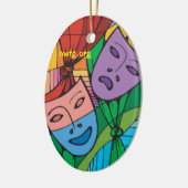 Tragödie-und Komödien-Theater-Symbol-Verzierung Keramik Ornament (Links)