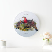 Tragopan/Horny Pheasant Clock J.Gould 1883 Große Wanduhr (Zuhause)