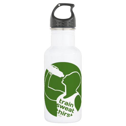 TRAGSWEAT DRITTGRÜNE EDELSTAHLFLASCHE (Vorderseite)