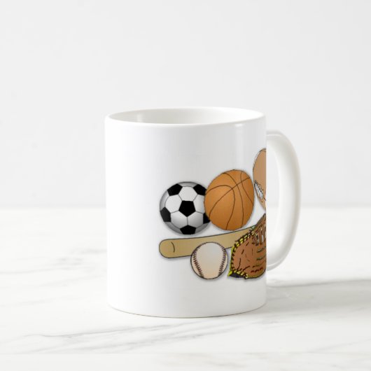 trägt Bälle zur Schau Kaffeetasse (VorderseiteRechts)