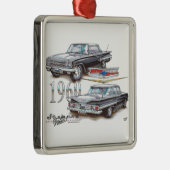 Trägt Chevy Impala 1960 Limousine zur Schau Ornament Aus Metall (Rechts)