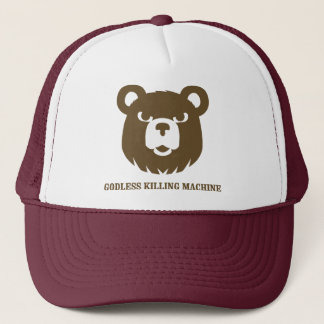 trägt lustiges T-Shirt des gottlosen Truckerkappe