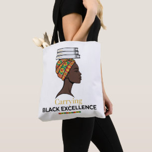 Trägt schwarze Exzellenz - Kente Kopfwickel Bücher Tasche