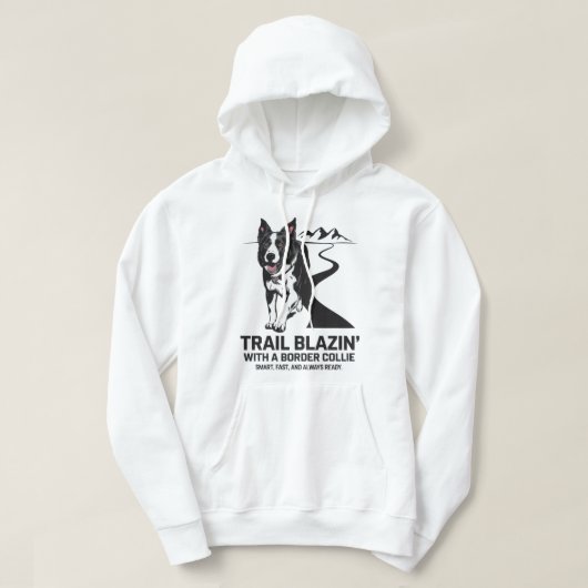 Trail Blazin's Border Collie Adventure Design Hoodie (Design vorne)