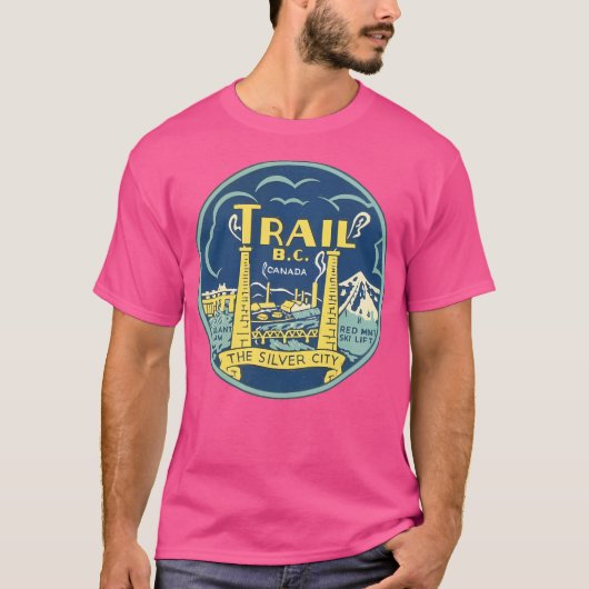 Trail British Columbia Vintage Travel Decal T-Shirt (Vorderseite)