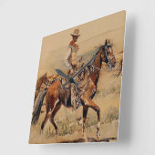 "Trail Drive" 2 Western Kunst, Dichtung und Musik Quadratische Wanduhr (Winkel)