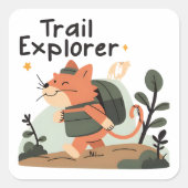 Trail Explorer Cat - Aufkleber (Vorderseite)