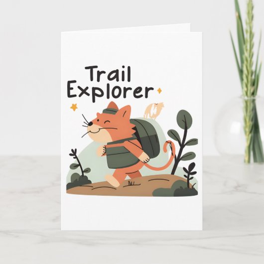 Trail Explorer Cat - Grußkarte Karte (Vorderseite)