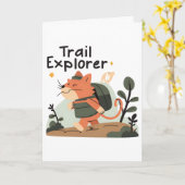 Trail Explorer Cat - Grußkarte Karte (Gelbe Blume)