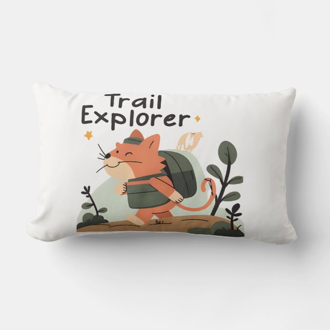 Trail Explorer Cat - Lumbar Pillow Lendenkissen (Vorderseite)
