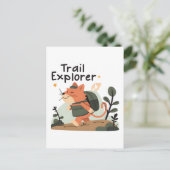 Trail Explorer Cat - Postkarte (Stehend Vorderseite)