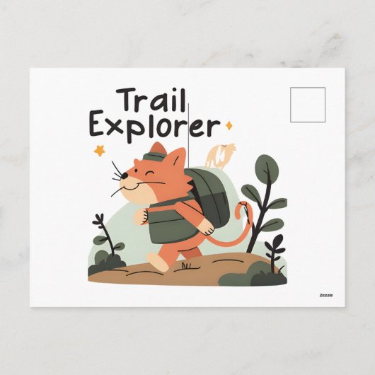 Trail Explorer Cat - Postkarte (Rückseite)