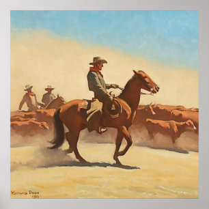 „Trail Herd“ Western Art von Maynard Dixon Poster