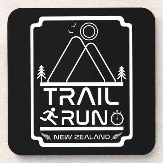 Trail Lauf Neuseeland Getränkeuntersetzer (Vorderseite)
