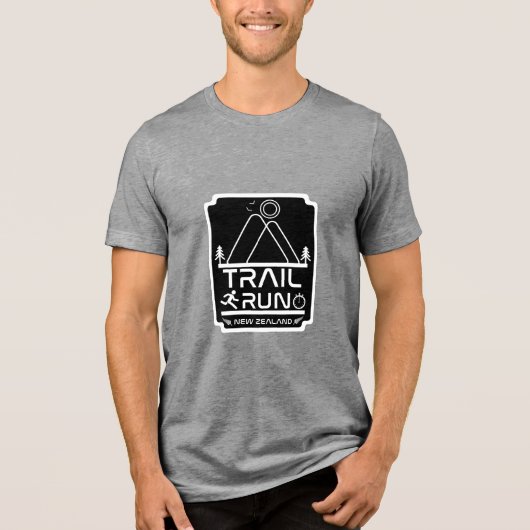 Trail Lauf Neuseeland Tri-Blend Shirt (Vorderseite)