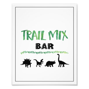 Trail Mix Bar Dinosaur Geburtstags-Schild Fotodruck