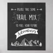 Trail Mix Bar Sign Adventure Table Zeichen Geburts Poster (Vorne)