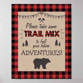 Trail Mix Bar Signieren Lumberjack Tafelschild Geb Poster