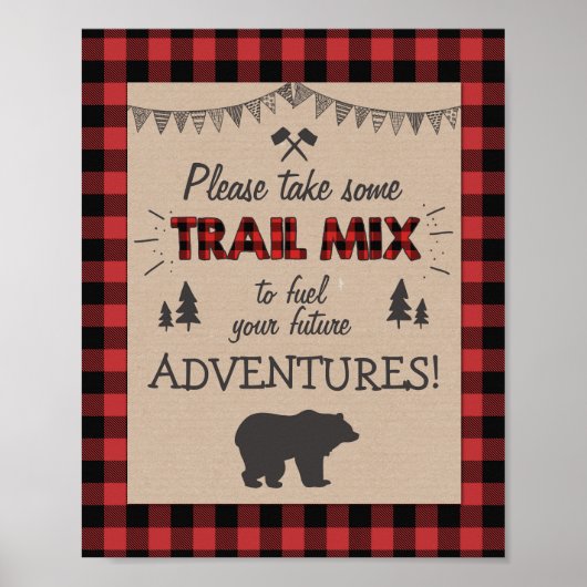 Trail Mix Bar Signieren Lumberjack Tafelschild Geb Poster (Vorne)