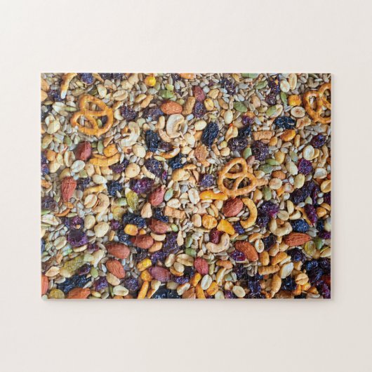 Trail Mix Nuts Raisins Bretzels Advanced Level Puzzle (Horizontal)